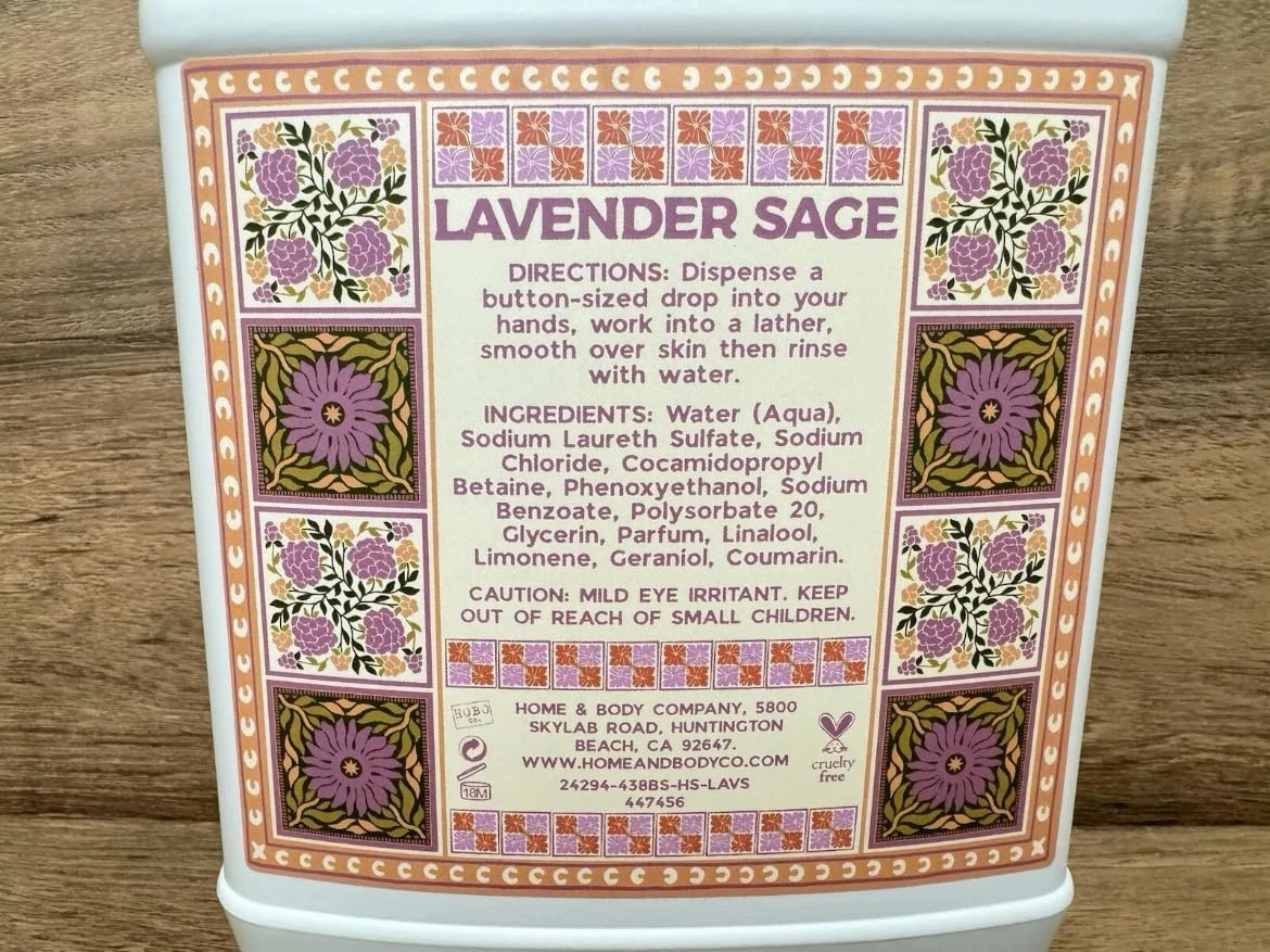 Lavender Sage Hand Soap Refill – 64 fl oz | Gentle, Moisturizing & Refreshing Formula with Essential Oils