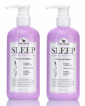 Lavender Sleep Body Lotion Shea Butter   Coconut Oil Body Cream Skin Care Moisturizer To Promote Better Rest W/Natural Soothing Herbal Extracts, Aromatherapy Night Cream, 16 Oz (2-Pack)