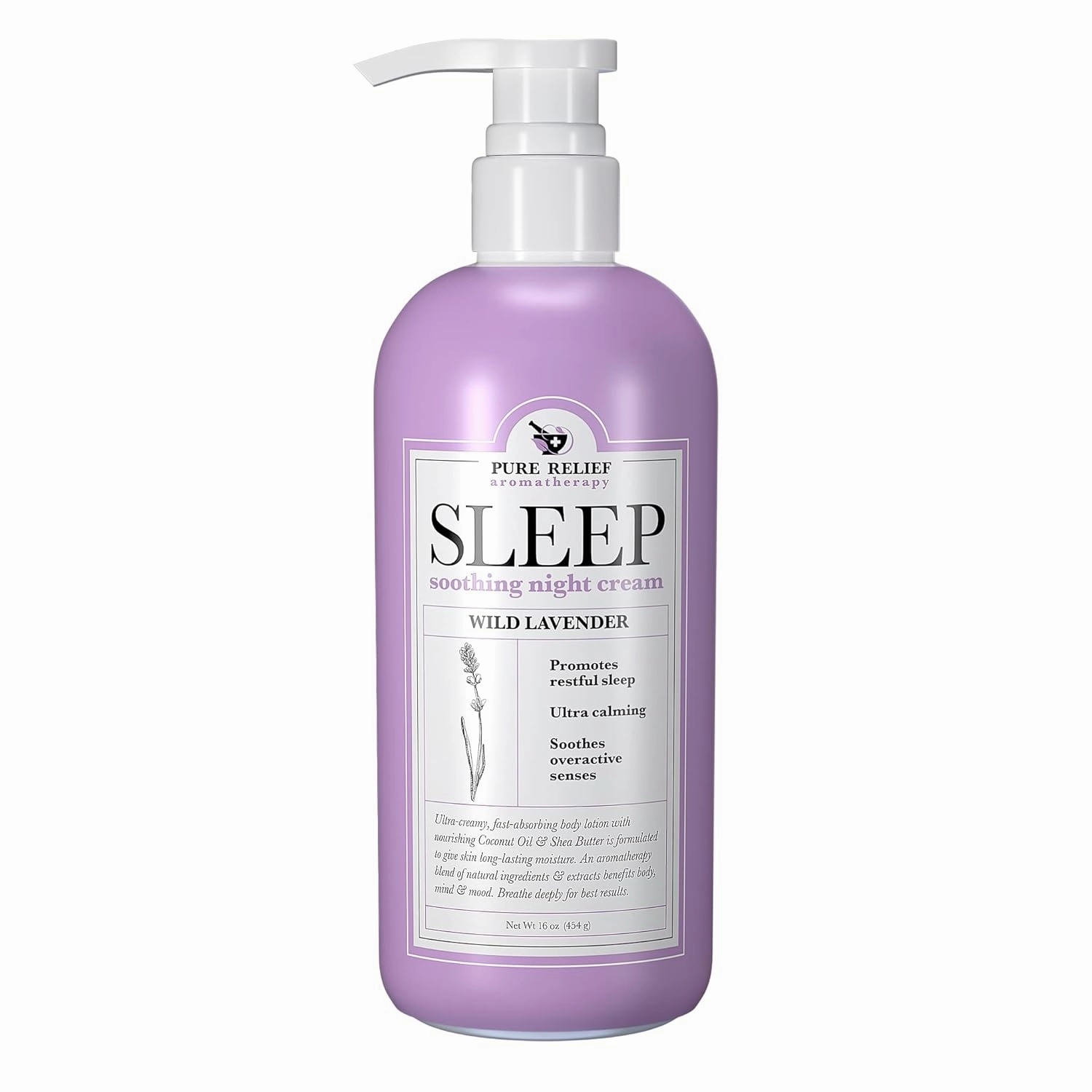 Lavender Sleep Body Lotion Shea Butter   Coconut Oil Body Cream Skin Care Moisturizer To Promote Better Rest W/Natural Soothing Herbal Extracts, Aromatherapy Night Cream, 16 Oz (2-Pack)