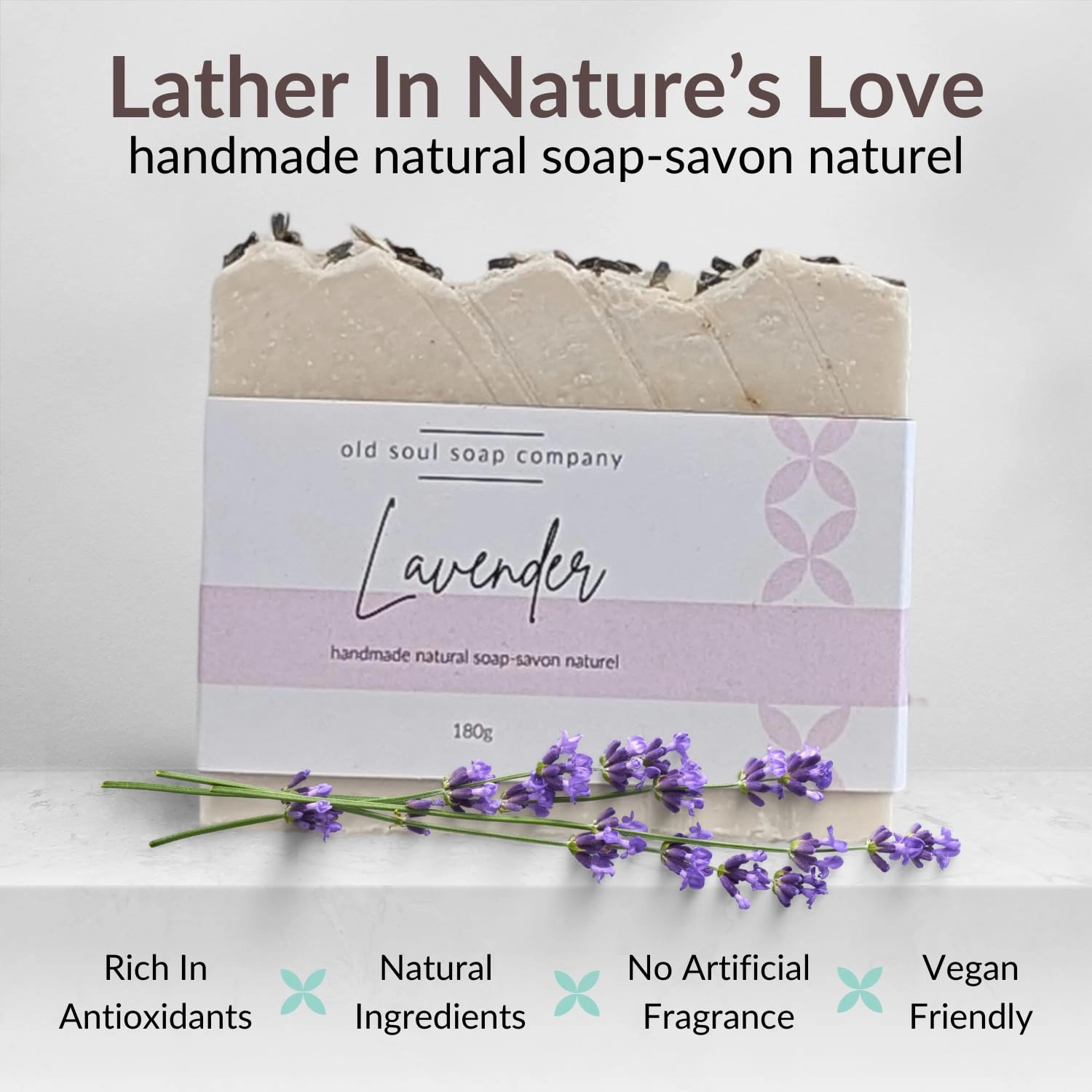Lavender Soap Collection Soap Bar – Skin Renewing, Vegan-Friendly with Lavender & Tea Tree Oil – Deep Cleansing & Nourishing for Glowing Skin – 5.8 oz Pack 4