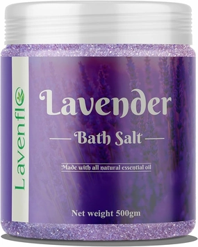 Lavenf.lo Epsom Salt Infused with Lavender Essential Oil for Bath, Foot, Sleep, Muscle Relief & Refreshing Body (Lavender Bath Salt) (500GM)