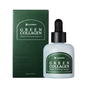 Leaders Green Collagen Moist Firming Serum – Vegan Plant-Powered Anti-Aging, Skin Firming, Hydration, Improves Elasticity, Repairs Skin Barrier, Phyto-Lacto Collagen, Suitable for Sensitive Skin 30ml
