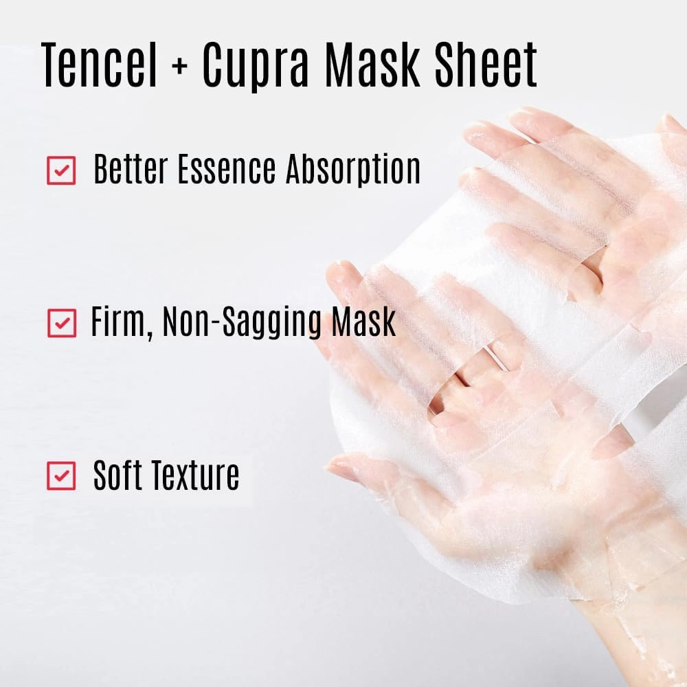 Leaders Mediu Amino AC-FREE Acne Control Facial Sheet Mask | AHAs, BHAs, Salicylic Acid, Snail Secretion, Chamomile | For Oily, Acne-Prone Skin, Reduces Blemishes (10 Sheets)