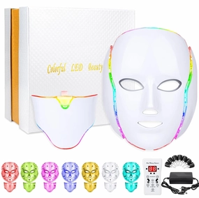 LED Face Màsk (model FM-01), 7 Color LED Màsk Light Theràpy, Skin Care Màsk for Face and Neck