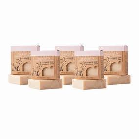 Legend's Creek Farm Goat Milk Soap - Cleansing Moisturizing Soap Bar for Hands and Body - 5 Oz Creamy Lather, Nourishing, Gentle Natural Soap for Sensitive Skin (Chamomile Cherry Blossom, Pack of 5)