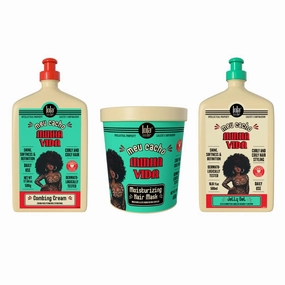 Lola From Rio Meu Cacho Minha Vida Trio – Curly Hair Bundle with Combing Cream, Jelly Gel & Deep Treatment Mask – Hydration, Definition & Repair for Curly, Coily, and Wavy Hair