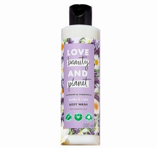 Love Beauty   Planet Lavender & Chamomile Body Wash, Vegan, Sulfate-Free, 200 ml
