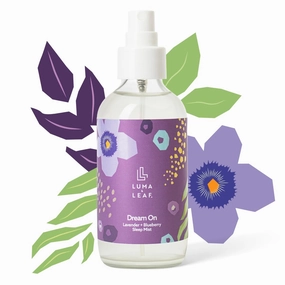 LUMA & LEAF Dream On Lavender & Blueberry Sleep Mist for Face & Skin, 4 FL Oz – Natural Soothing Ingredients, Nighttime Skin Restoration, Calming Aromatherapy for Sensitive Skin & Better Sleep