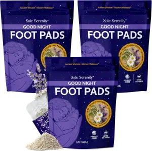 Lure Essentials Sole Serenity Good Night Foot Pads with Magnesium Glycinate, Valerian Root, Lavender (Calming) (3 Pack)