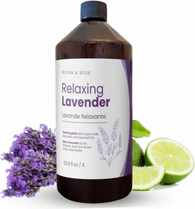 Luxury Foaming Bath - Natural Scented Bubble Bath with Essential Oils and Epsom Salt - Relaxing Lavender Scent, 33.8 fl oz / 1L