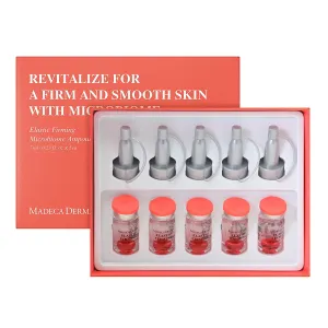MADECA DERMA Elastic Firming Microbiome Ampoule – Hydrating Korean Skincare with Hyaluronic Acid, Collagen & Peptides for Firmness, Elasticity, Fine Line Reduction & Rejuvenation (0.23 fl oz x 5)