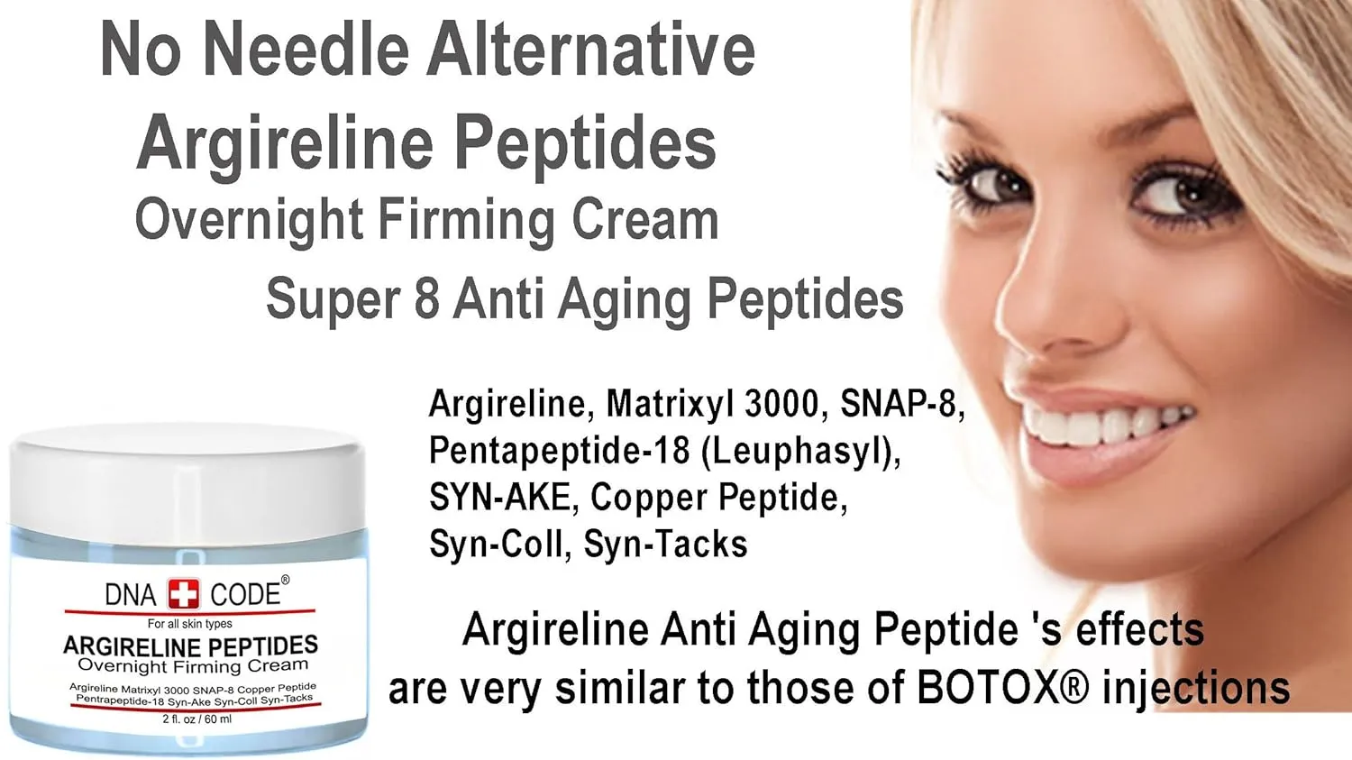Magic Night Cream-No Needle Alternative-Best Argireline Peptides Overnight Firming Cream-Argireline, Matrixyl 3000, SNAP-8, Pentapeptide-18 (Leuphasyl), SYN-AKE, Copper Peptide,Syn-Coll, Syn-Tacks