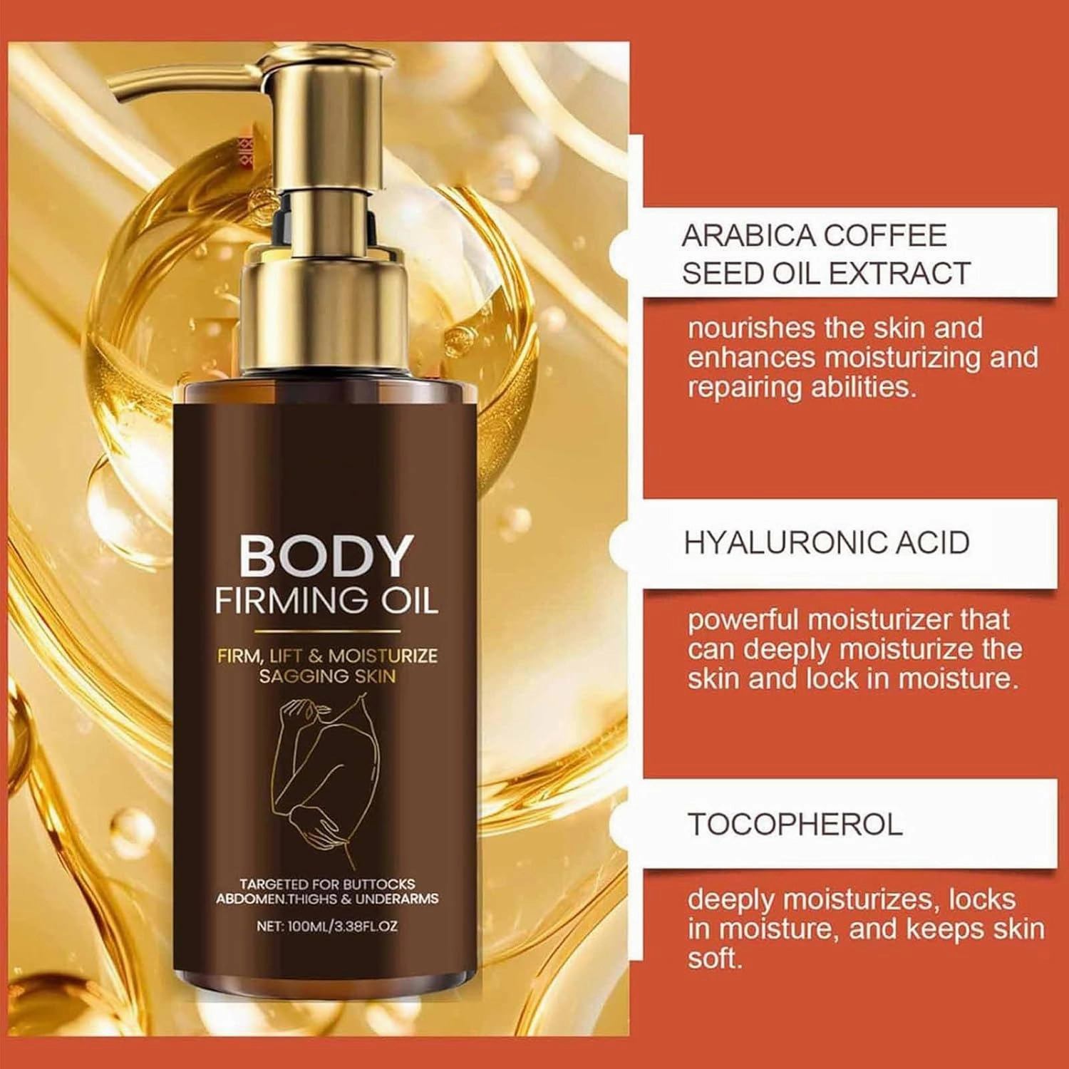 Magic Luxury Body Firming Oil, Collagen Lifting Body Oil, Hydrating Body Tightening Lotion for Women, Skin Tightening & Smooth, Fast Absorption, Non-Greasy (2pcs)