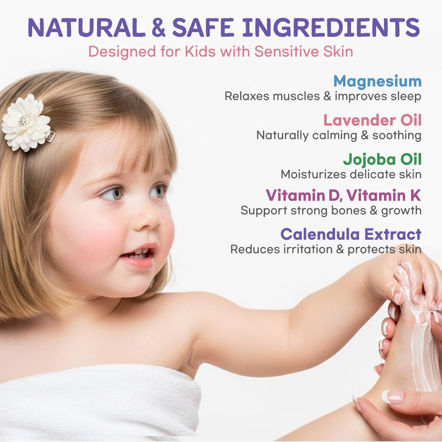 Magnesium Lotion for Kids & Babies Sleep - Bedtime Calming Body Cream with Natural Ingredients, Lavender Oil, Shea Butter & Vitamins - Topical Magnesium Soothing Relief, Promotes Relaxation - 2 Pack