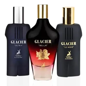 Maison Alhambra Glacier Le Noir, Ultra, Bella Eau de Parfum Sprays - 100ML (3.4 OZ) Long Lasting Arabian Perfumes for Women - Signature Ladies Perfumes for Confidence & Style (ULTIMATE COLLECTION)