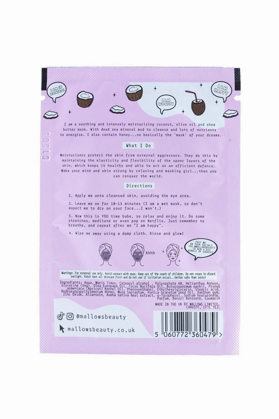 Mallows Beauty Coconut Mud Mask Sachet