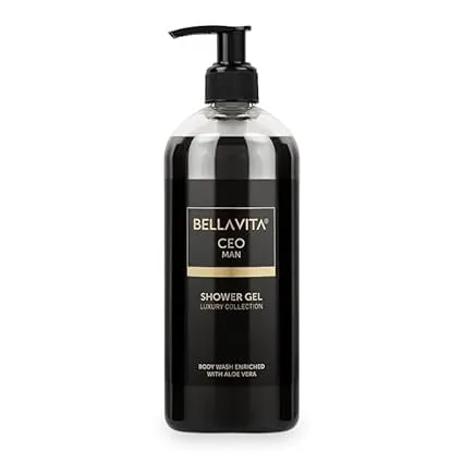 MAN Body Wash Refreshing Shower Gel for Deep Cleansing, Hydrating & Moisturising Skin with Aloe Vera & Charcoal Powder 500 Ml