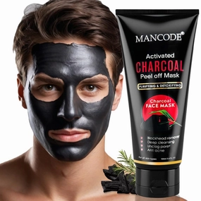 Man;code Activated Charcoal Peel Off Mask For Men, Charcoal Peel Off Mask For Women, Face Mask For Men, Charcoal Face Mask, Active Cooling Effect, Deep Skin Purifying Cleansing (100 ml)