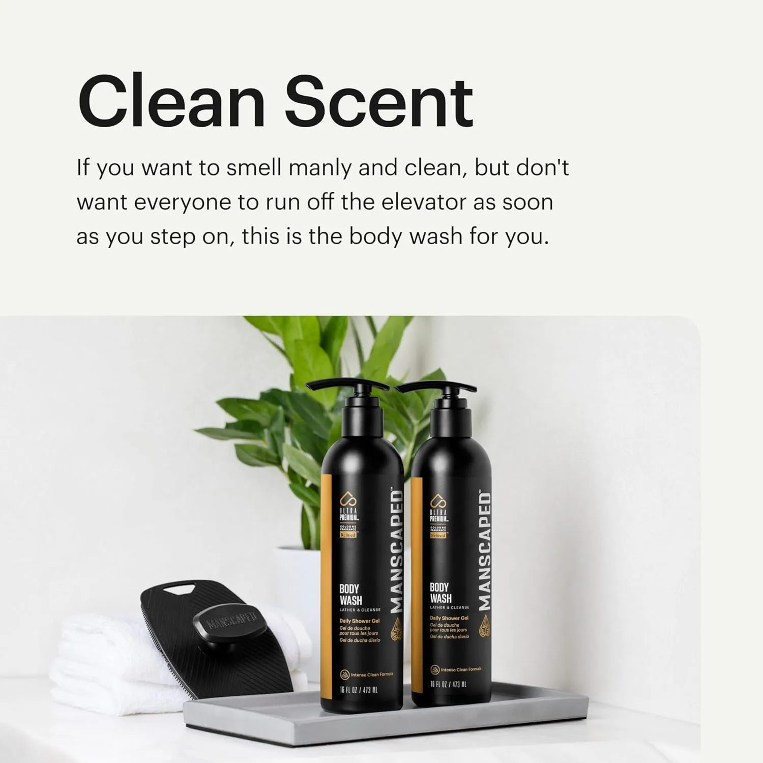 MANSCAPED® Men’s UltraPremium Refined® Body Wash, Luxurious Clean Formula Infused with Aloe Vera and Sea Salt, Refreshing and Nourishing Daily Shower Gel for Hydrating Skin, (16 oz), 2 Pack