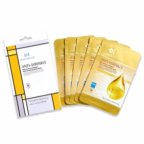 Marine Collagen Gold Essence Mask ㅣ Firming Sheet for Skin Elasticity ㅣ Lifting Daily Skincare ㅣ Korean Youthful Glow Face Mask ㅣ 5 of Pack