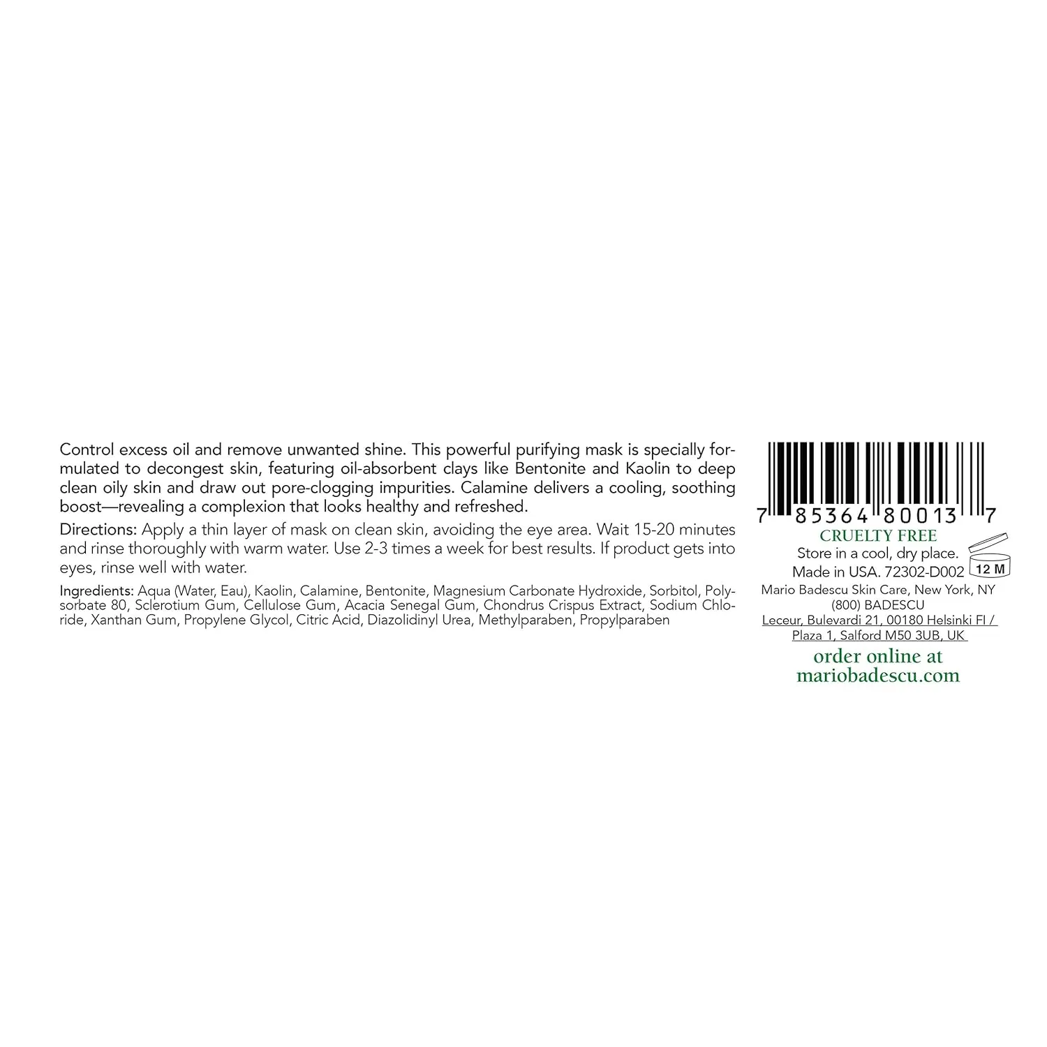 Mario Badescu Clay Face Mask for Men and Women, Pore Minimizer Skin Care Facial Mask Formulated with Nutrient-Rich Key Ingredients, Purifying and Hydrating Clay Mud for Face