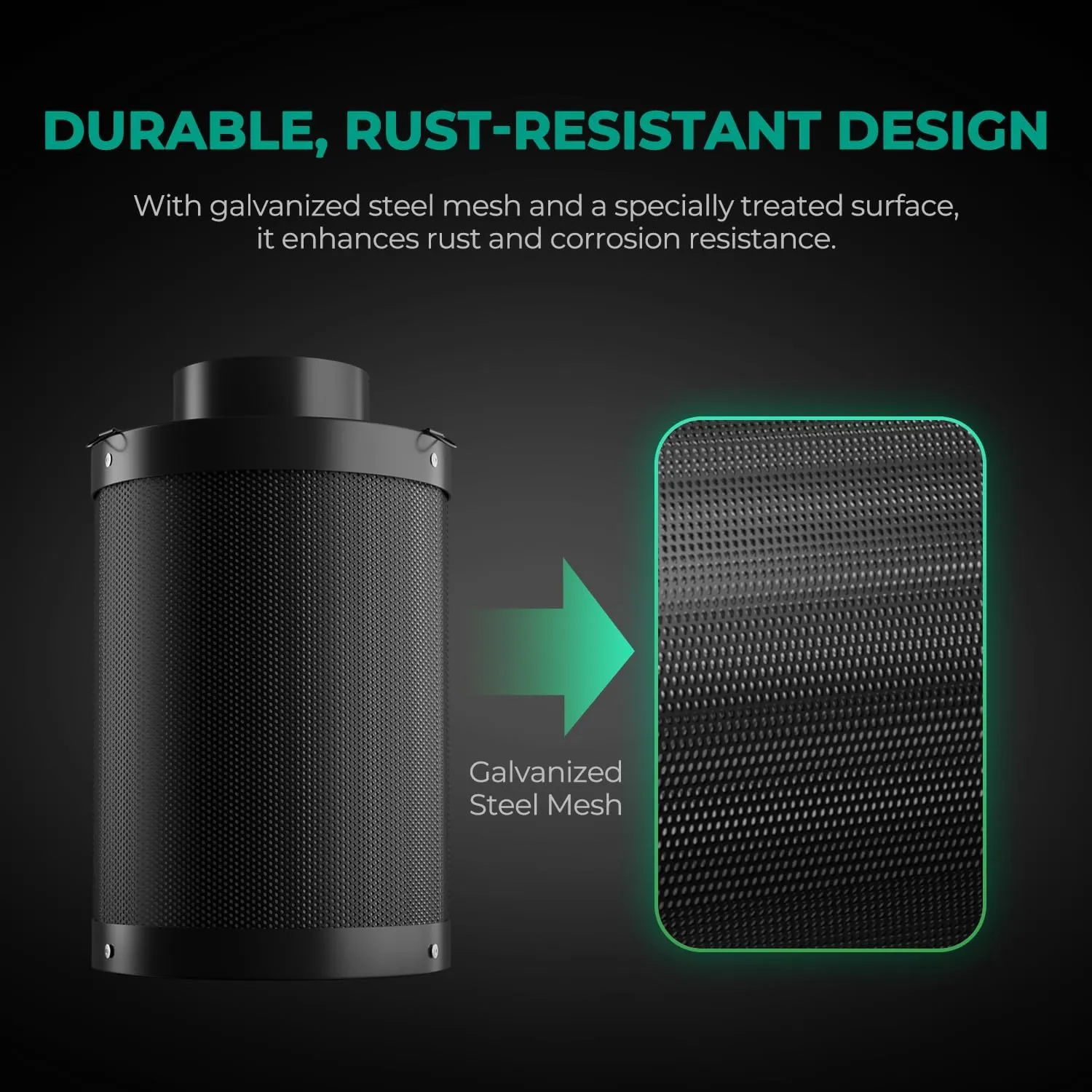 MARS HYDRO 4 Inch Carbon Filter, Inline Air Filter Odor Control with Australian Virgin Charcoal, Carbon Filter for Inline Fan, Grow Tent, Hydroponics, Pre-Filter Included, Reversible Flange