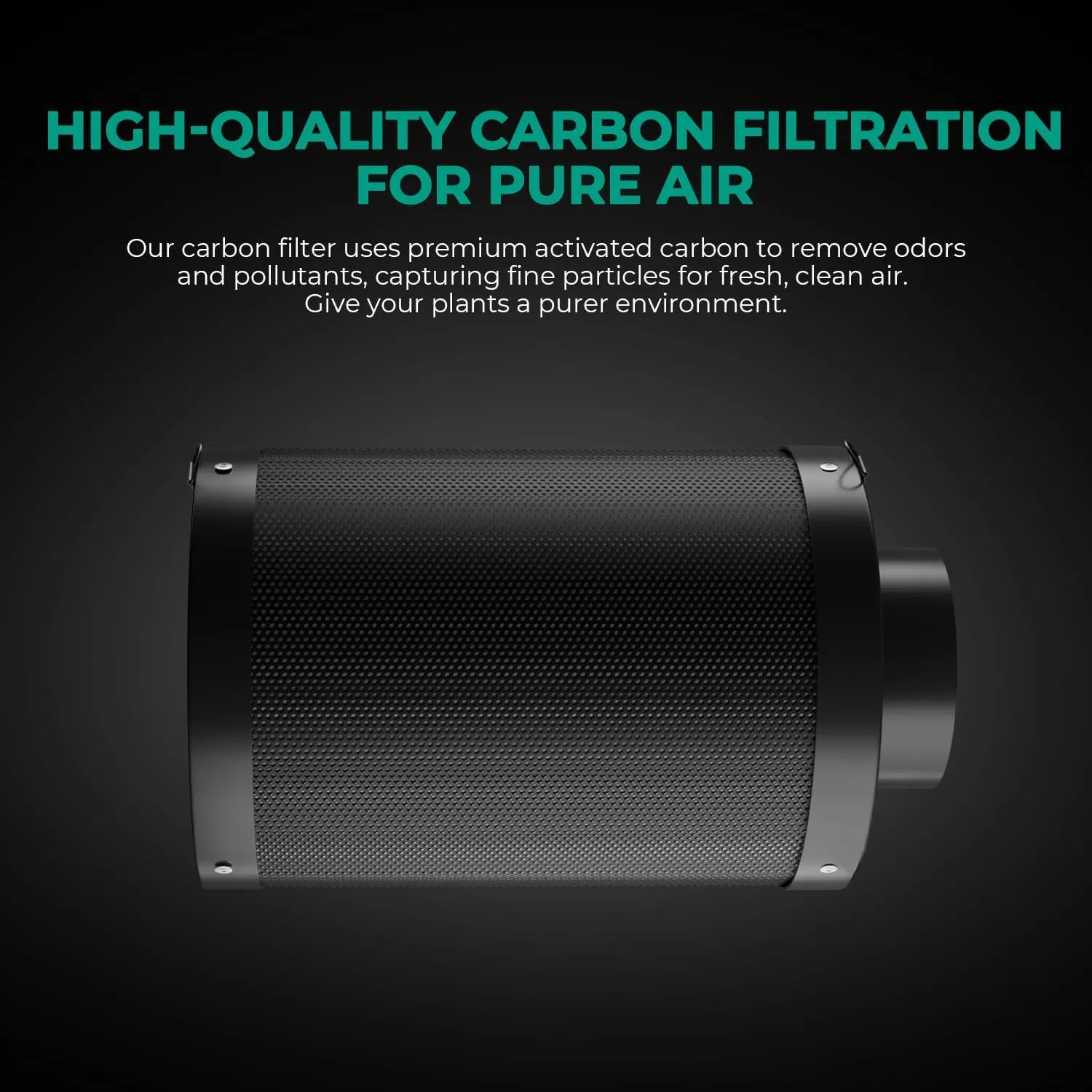 MARS HYDRO 4 Inch Carbon Filter, Inline Air Filter Odor Control with Australian Virgin Charcoal, Carbon Filter for Inline Fan, Grow Tent, Hydroponics, Pre-Filter Included, Reversible Flange