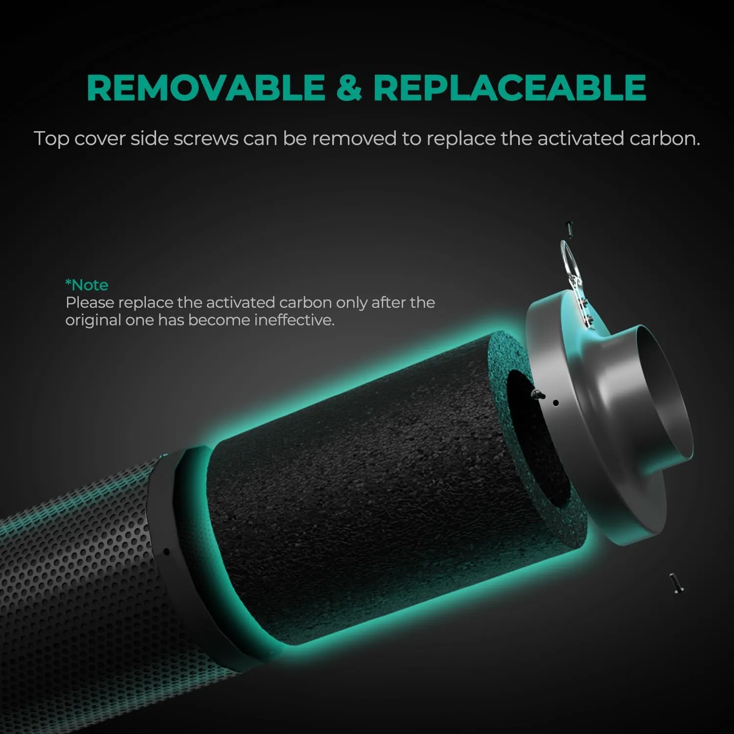 MARS HYDRO 4 Inch Carbon Filter, Inline Air Filter Odor Control with Australian Virgin Charcoal, Carbon Filter for Inline Fan, Grow Tent, Hydroponics, Pre-Filter Included, Reversible Flange