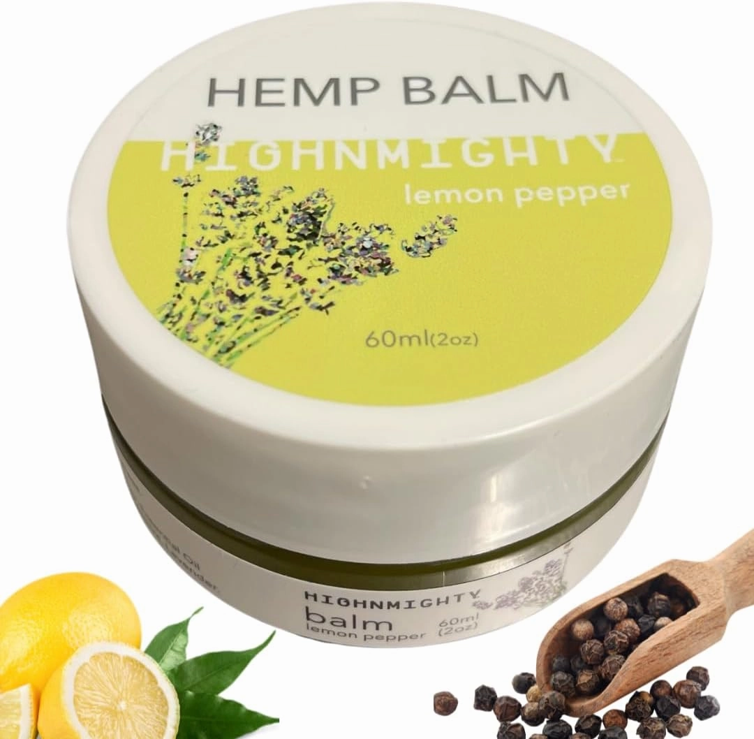 Maximum Strength Lemon Pepper Hemp Balm Salve | Daytime Relief, Relaxing, Natural, Fast-Acting Topical Cream for Muscle Joint Back Knee Shoulder Neck Elbow Hand Foot Relief, 60ml (2oz)