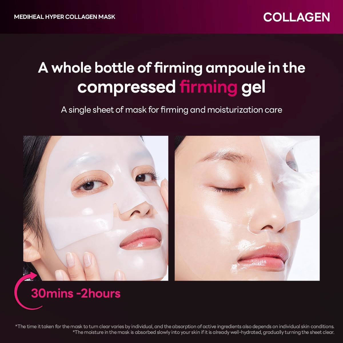 Mediheal Hyper Collagen Real Deep Mask 10pcs | Collagen Gel Mask for Multi-lifting Care | Achieves Bouncy Skin | Boosts Pore Elasticity | 30mins Quick Care