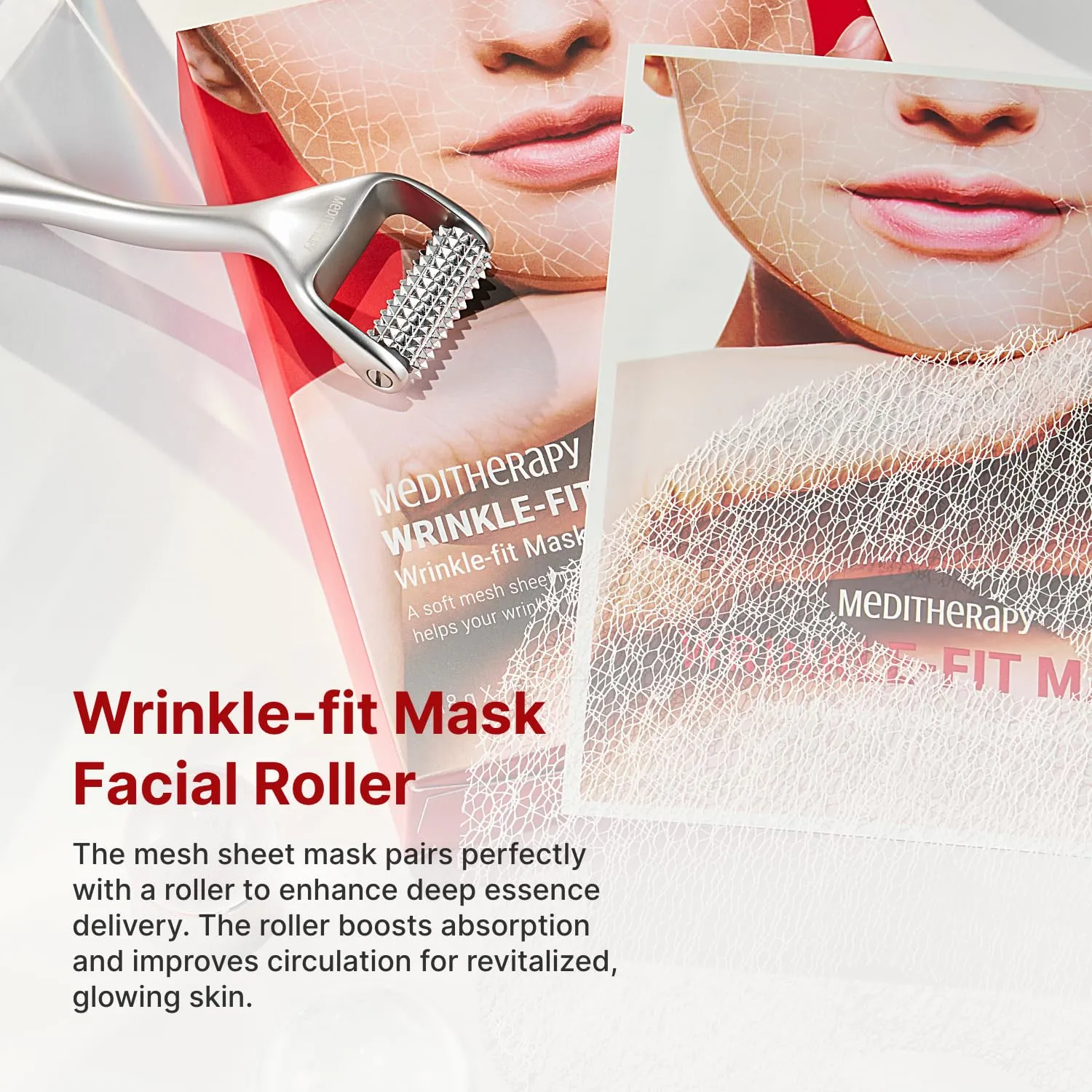 MEDITHERAPY Wrinkle-fit Mask   Facial Roller, Collagen Mask, Lifting Sagging Skin, Hydrating, Improving Elasticity, Glass Skin, Korean Skincare