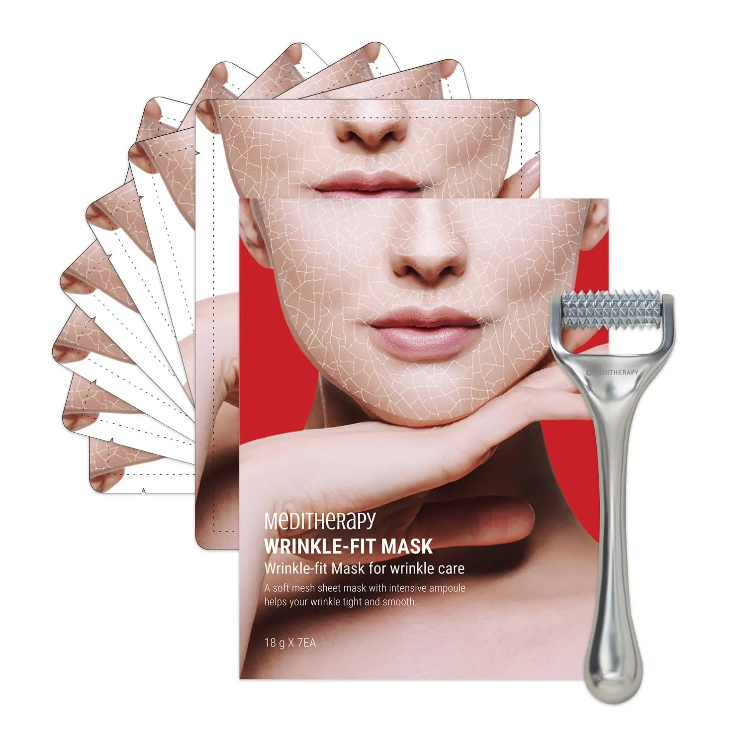MEDITHERAPY Wrinkle-fit Mask   Facial Roller, Collagen Mask, Lifting Sagging Skin, Hydrating, Improving Elasticity, Glass Skin, Korean Skincare