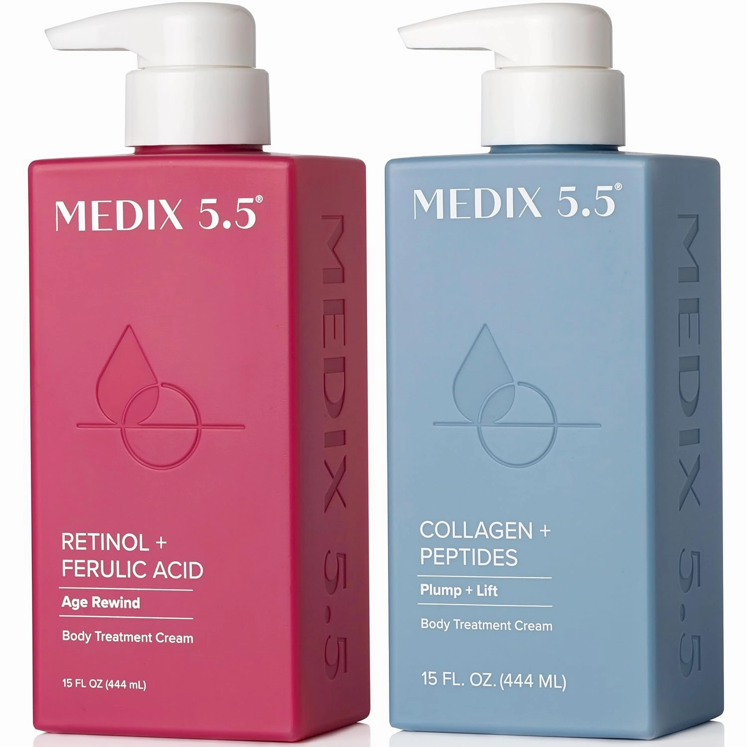 MEDIX 5.5 Retinol Cream   Collagen Cream Skin Care Set Moisturizer Body & Face Lotion | Firming Body Lotion Set Reduces Look Of Sagging Skin, Cellulite, Sun Damage & Crepey Skin For Women, 2PC Bundle