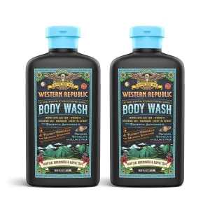 Men's Body Wash (2 Pack) | Nautical Birchwood & Alpine Sage Scent | Hydrating & Anti-Aging Formula with Aloe, Niacinamide & Hyaluronic Acid (1000ml)