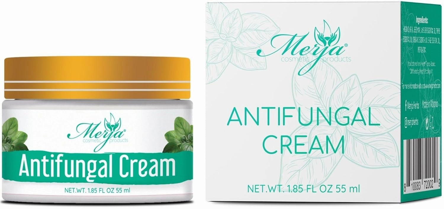 Merja Herbs Natural Antifungal Cream with Oregano, Sage and Thyme - Relaxing & Hydrating & Repair Cream - Herbal Rich Formula, Soothes Rough, Dry, Scaly Patches & Relieves Itching - 55ml 1.86oz