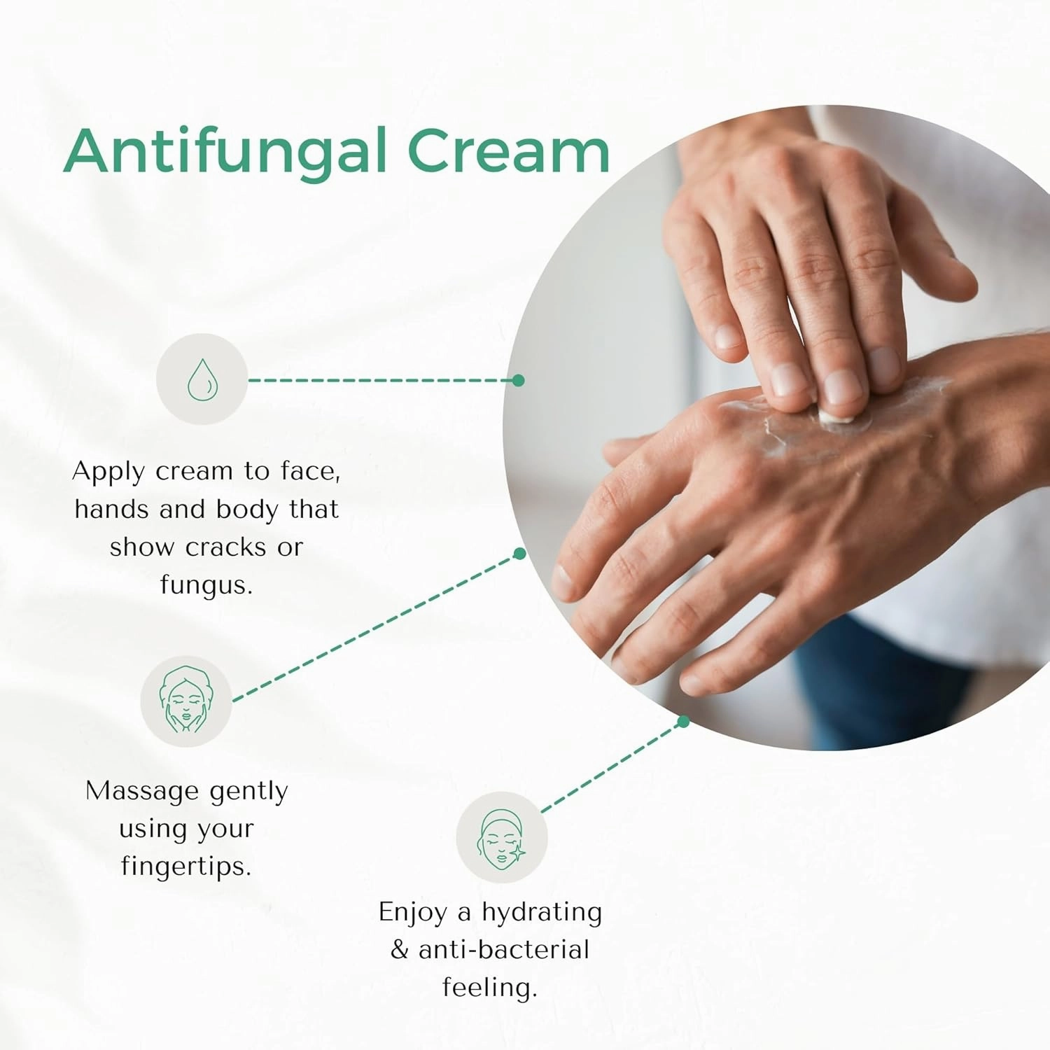 Merja Herbs Natural Antifungal Cream with Oregano, Sage and Thyme - Relaxing & Hydrating & Repair Cream - Herbal Rich Formula, Soothes Rough, Dry, Scaly Patches & Relieves Itching - 55ml 1.86oz