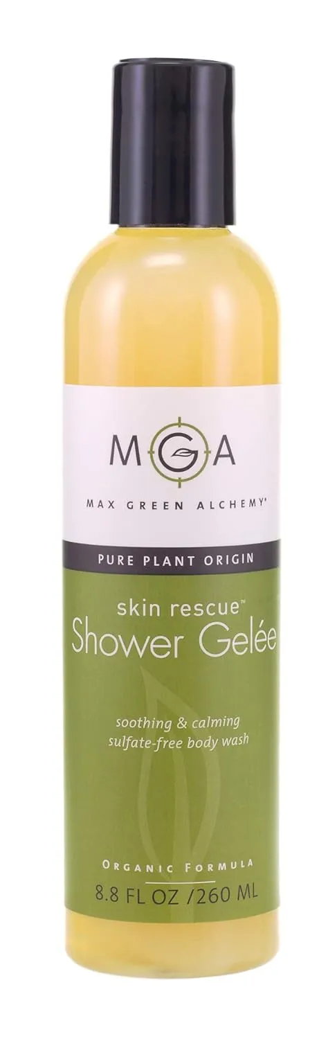 MGA Vegan Shower Gel - Rescue & Moisturizing Body Wash for Skin Care | Natural & Organic Formula with Essential Oils & Skin Friendly pH | Sulfate free Moisturizing Body Wash | 8.8 Fl Oz