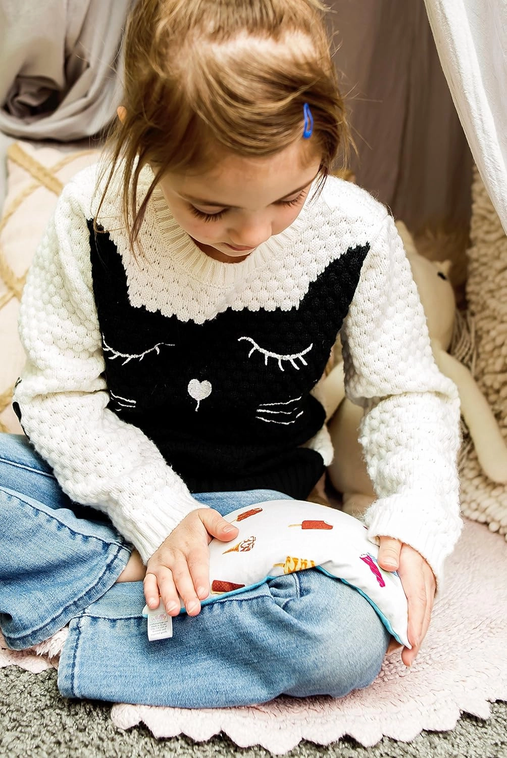 Microwave Heating Pad or Ice Pack for Kids, Microwavable Heat Pack or Cold Compress, 9" x 4" (Dancer, No Added Herbs)
