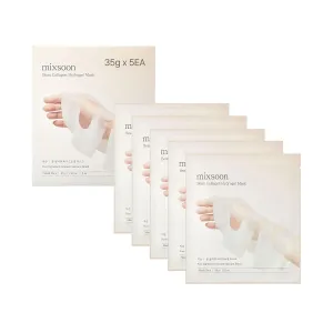 mixsoon Hydrogel Collagen Mask 1PACK(35gX5ea) Plant-Based Nutrition, Radiance, Hydration All-In-One Firming, Ingredients Absorbing Over Time Korean Glass Skin Care
