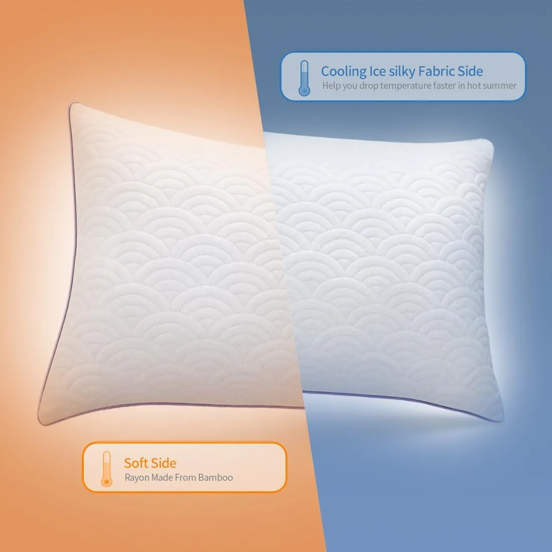 MOLCLCUY Memory Foam Pillows King Size Set of 2 Adjustable Cool Pillow for Side Back Stomach Sleepers Luxury Gel Pillow with Washable Cover