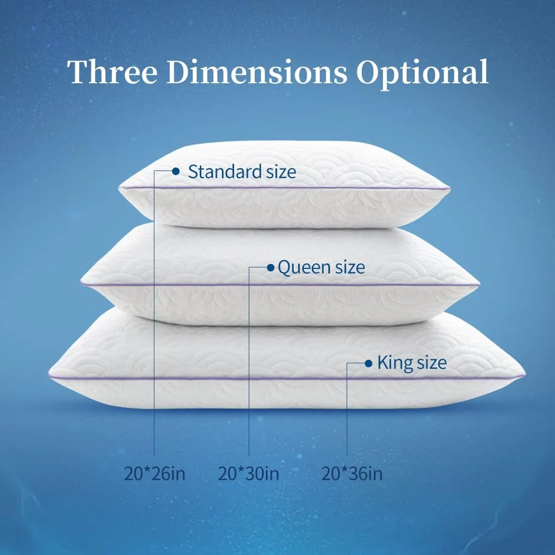 MOLCLCUY Memory Foam Pillows King Size Set of 2 Adjustable Cool Pillow for Side Back Stomach Sleepers Luxury Gel Pillow with Washable Cover