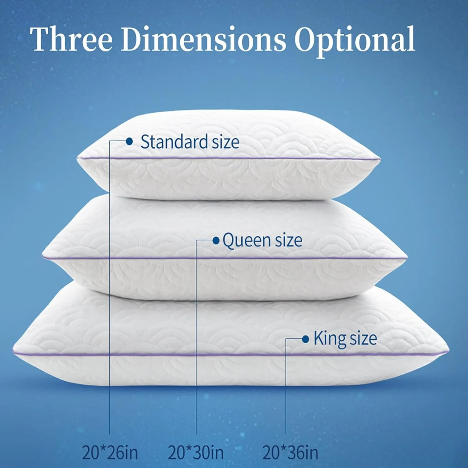 MOLCLCUY Memory Foam Pillows Queen Size Set of 2 Adjustable Cool Pillow for Side Back Stomach Sleepers Luxury with Washable Cover