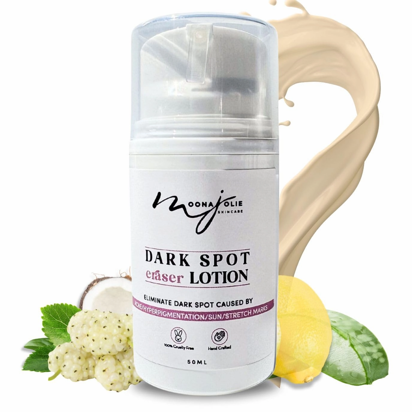 Moona Jolie Dark Spot Eraser Skin Nourishing Lotion - Hydrating Lotion for Face & Body - Improves Appearance of Acne Scars, Stretch Marks & Uneven Skin Tone with Vitamin C (50ML) (50ML)