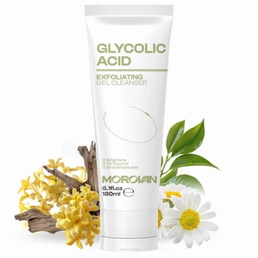 Morovan Glycolic Acid Face Wash - 10% AHA BHA Exfoliating Cleanser, Salicylic Acid & Aloe Vera 6oz
