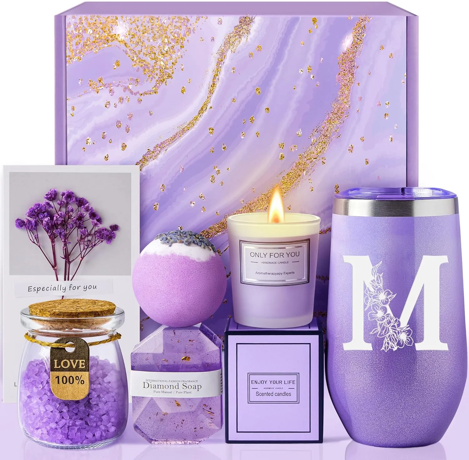 Mothers Day Gifts for Mom Grandma - Relaxing Spa Gift Basket Set, Gifts for Women Who Have Everything, Christmas, Valentine's Day, Galentines Day Gifts, Birthday Gifts for Women Her Friends (M)