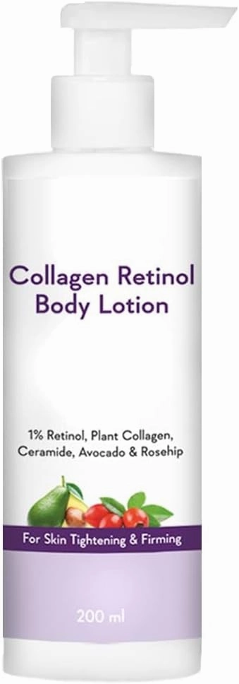 MU Collagen 1% Retinol Body Lotion - for Skin Tightening & Firming - with Niacinamide, Ceramide, Rosehip & Avocado - for Men & Women - 200 Ml