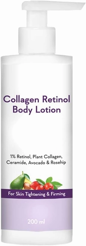 MU Collagen 1% Retinol Body Lotion - for Skin Tightening & Firming - with Niacinamide, Ceramide, Rosehip & Avocado - for Men & Women - 200 Ml