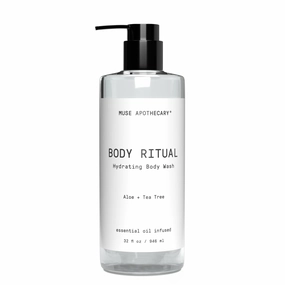 Muse Apothecary Body Ritual Hydrating - Aloe Tea Tree Body Wash for Women & Men - Essential Oil Infused Aromatherapy Body Wash - 32 Ounce
