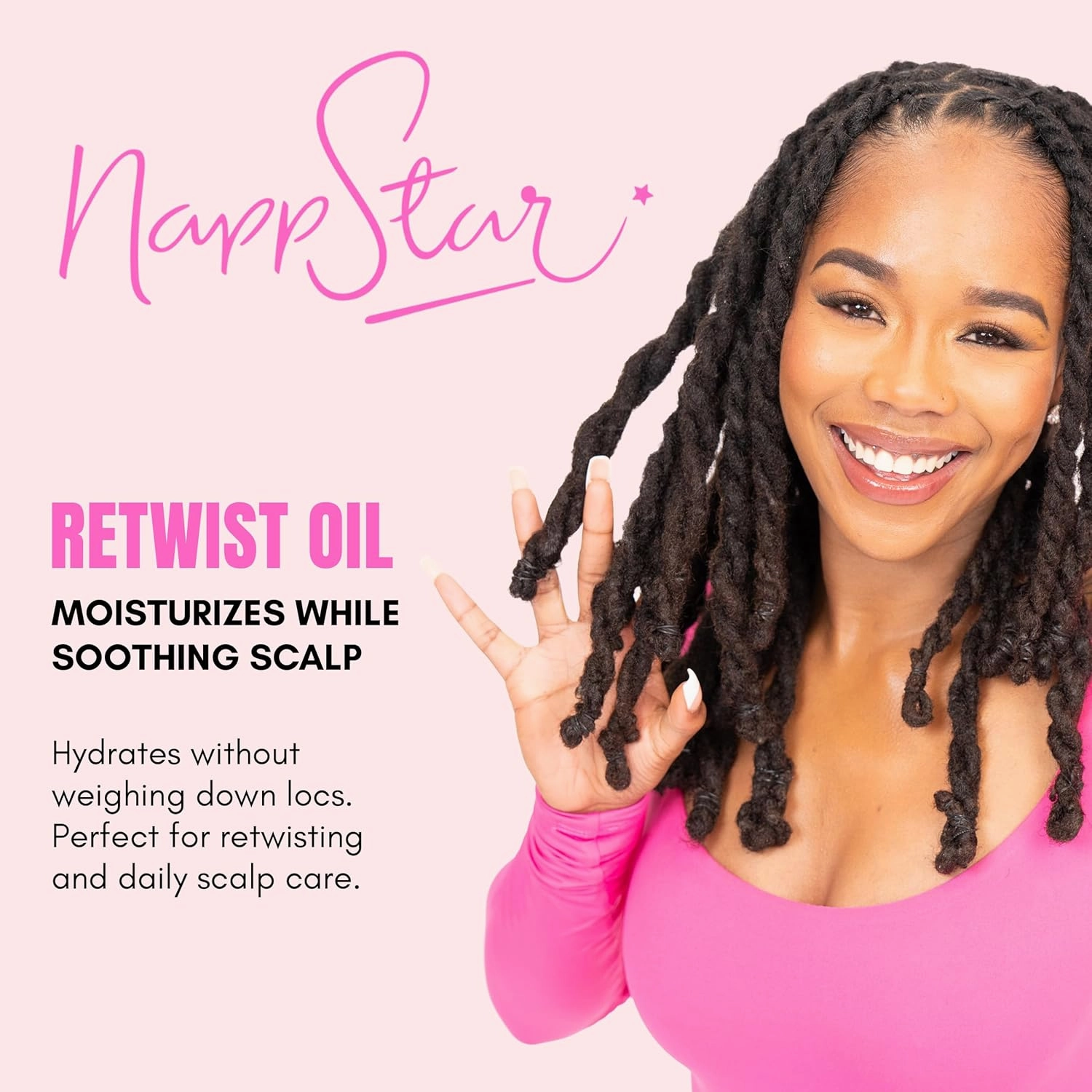 NappStar Retwist Oil, Lavender Scented Smell Good Loc Oil, Aromatic Hair Care for Dreadlocks with Moisturizing Base, 4 Fl Oz
