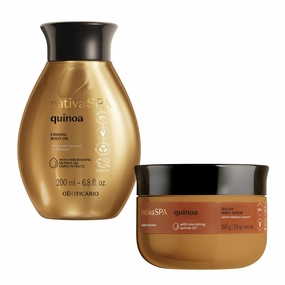 Nativa SPA Quinoa Scrub Bundle: Hydrating Body Oil (6.8oz) & Sugar Scrub (7 oz)